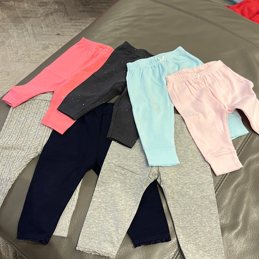 Seven pairs of leggings including gap, jumping beans, Carter’s.